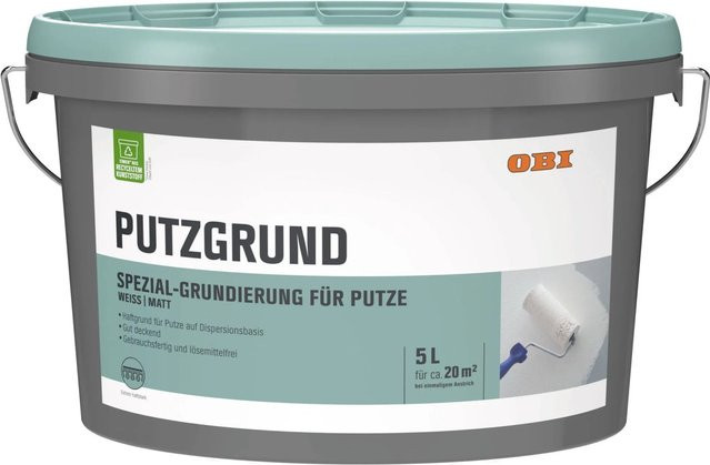 OBI Putzgrund Weiß matt mit Haftvermittler aus Kunstharz 5,0 l - Bild 1