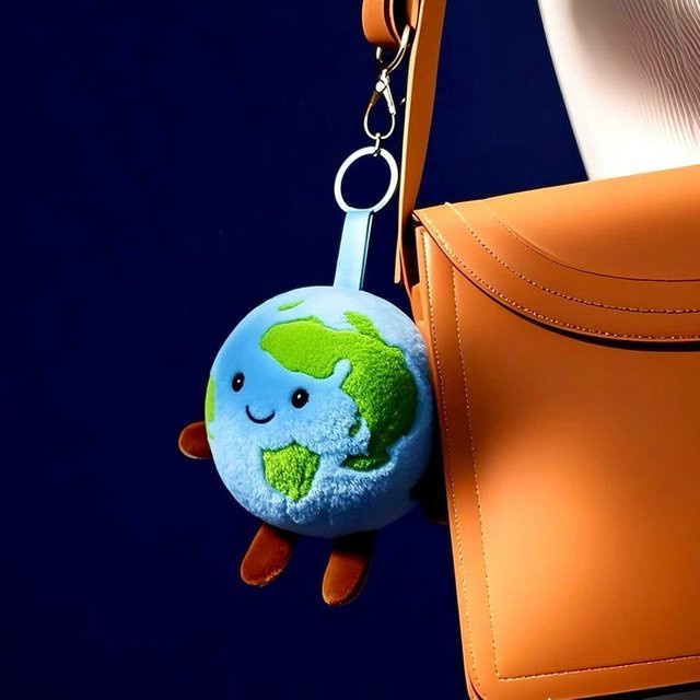 Yiran Health & Beauty Erde Plüschtier Tasche Schlüsselanhänger, 10cm - Bild 1