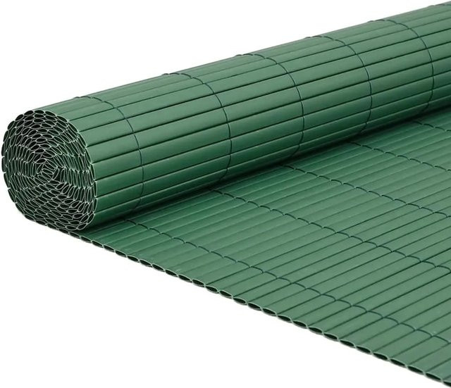 vidaXL Gartenzaun doppelseitig aus PVC in Grün, Höhe: 180 cm, Breite: 500 cm - Bild 1