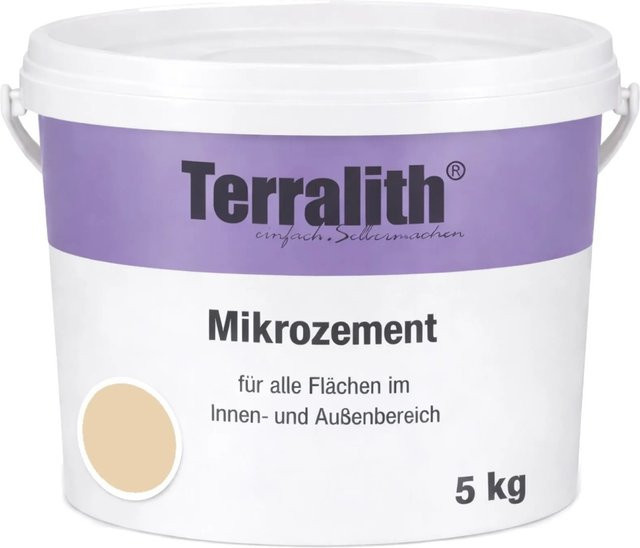 Terralith Mikrozement Fix & Fertig LFN0591 in Beige, 5 kg für ca. 3,5 m2, Körnung 0-2 mm - Bild 1