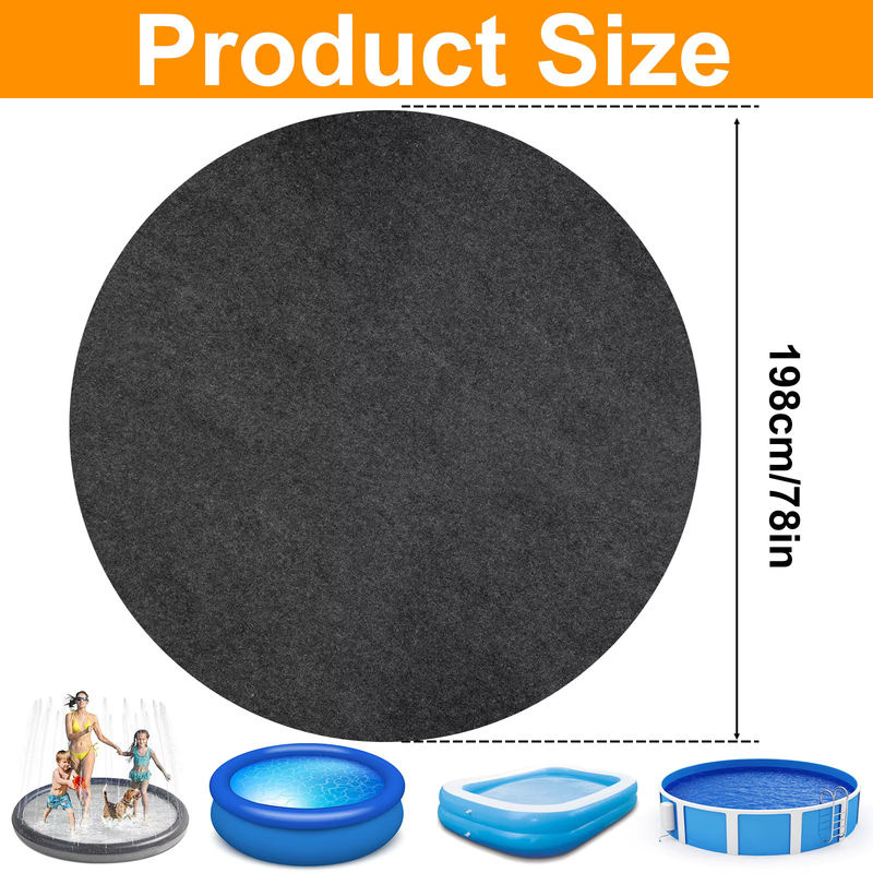 Runde wasserabsorbierende Whirlpool-Matte in Schwarz, Durchmesser: 198,12 cm - Bild 5