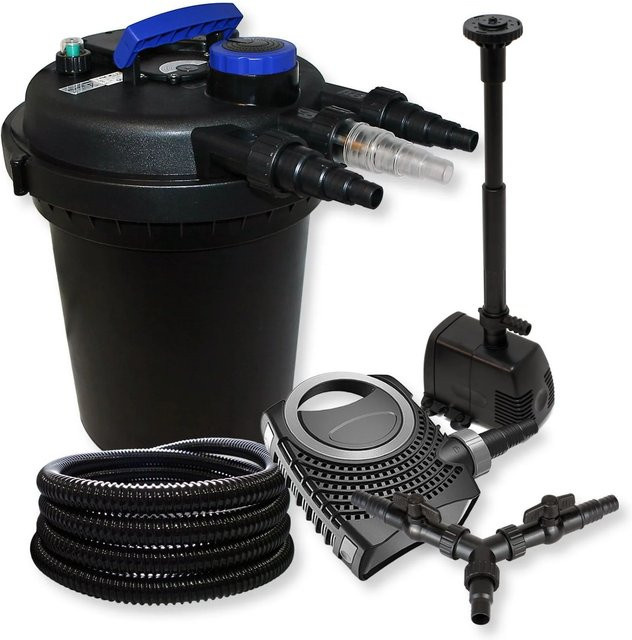 Sunsun Druckteichfilter Set für 10000L mit UVC Neo8000 und Schlauch in Schwarz - Bild 1