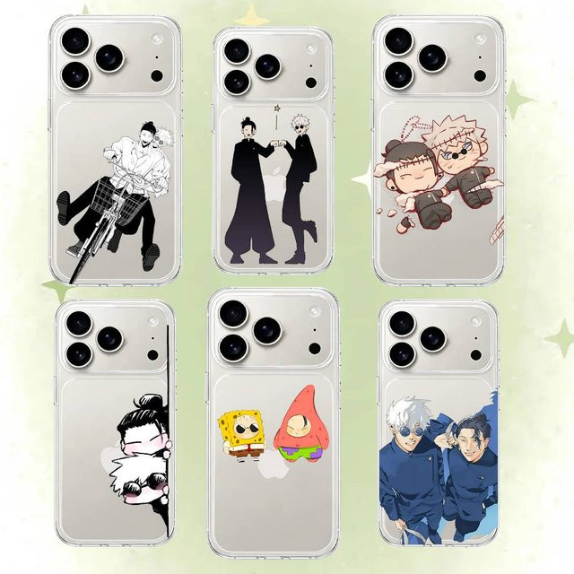 Satorus Gojo Suguru Geto Handyhülle für iPhone 17 16 15 14 Plus 13 12 11 Pro Max Transparente Stoßfeste Rückseiten-Abdeckung - Bild 1