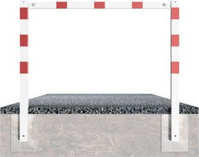 Schake Wegesperre Site Fence feststehend, weiß, mit rot reflektierendem Leuchtstreifen, ohne Knieholm, Breite: 2,00 m - Bild 1