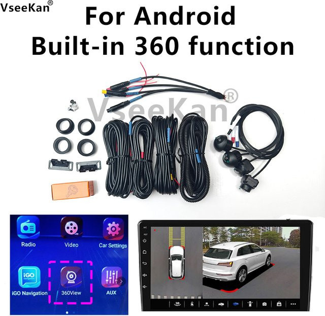 VseeKan 360-Grad Kamera-System für Android-Autoradios mit AHD 1080p Full HD und 3D-Funktion, Schwarz - Bild 1