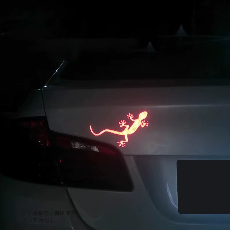 NOXLH Reflektierende Auto Aufkleber Gecko Streifen in Rot für mehr Sicherheit bei Nachtfahrten - Bild 3