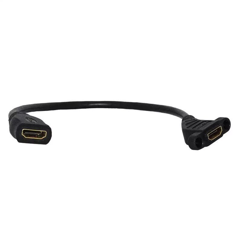 BSN HDMI Verlängerungskabel Buchse auf Buchse Panel Mount in Schwarz, vergoldet, unterstützt 1.4 V/1080P - Bild 2