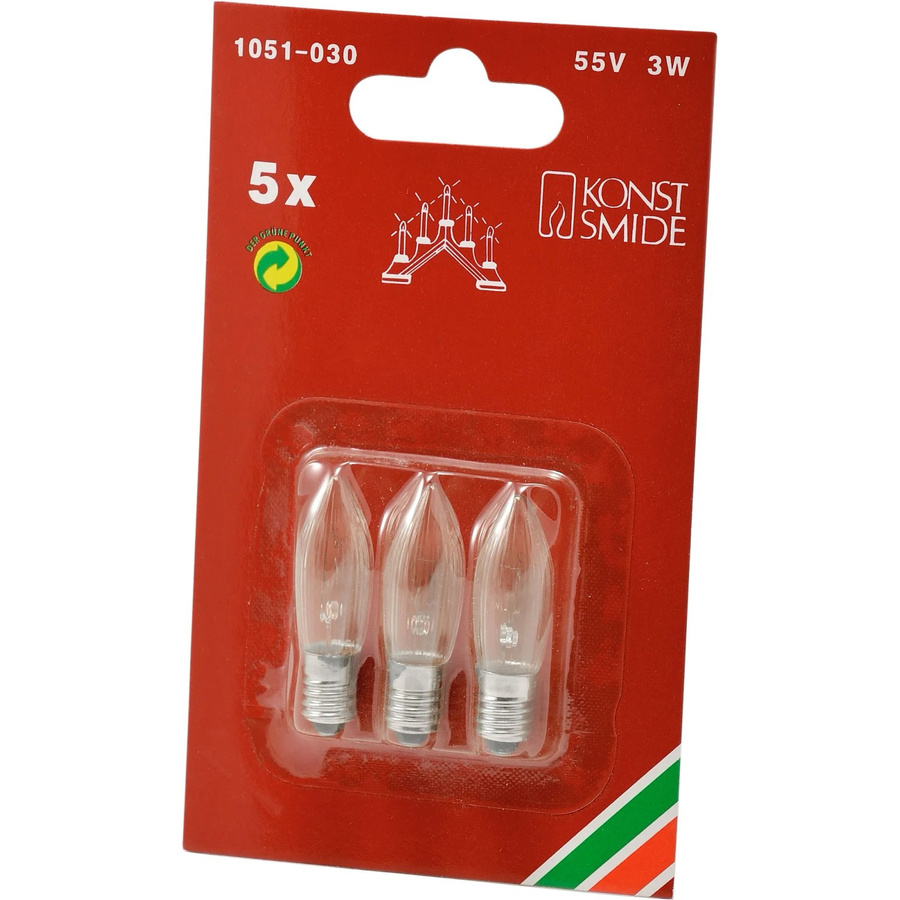 Konstsmide Ersatzbirnen Set 3 Stück, Warmweiß, E10, 55 V, 3 W, Transparent - Bild 2