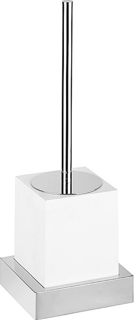 Brillantbad MAXIMA WC-Bürstengarnitur aus Polyresin und Messing in Weiß mit Chrom-Details, B/T/H: 12,5 x 38,6 x 10,5 cm - Bild 1