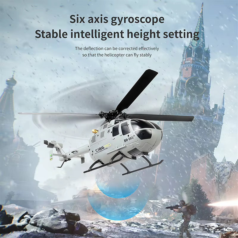 JIKEFUN C186 PRO RC Hubschrauber 4CH BO105, Flugzeug, ferngesteuert - Bild 4