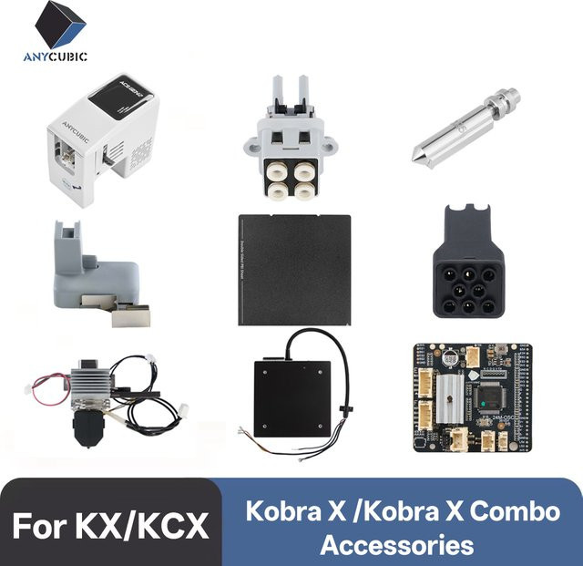Anycubic Kobra X Combo Zubehör-Set mit Druckkopf, PEI-Platte, Mainboard, Düsen (0,25/0,4/0,6/0,8 mm) und Filament-Halterung für FDM-Drucker - Bild 1