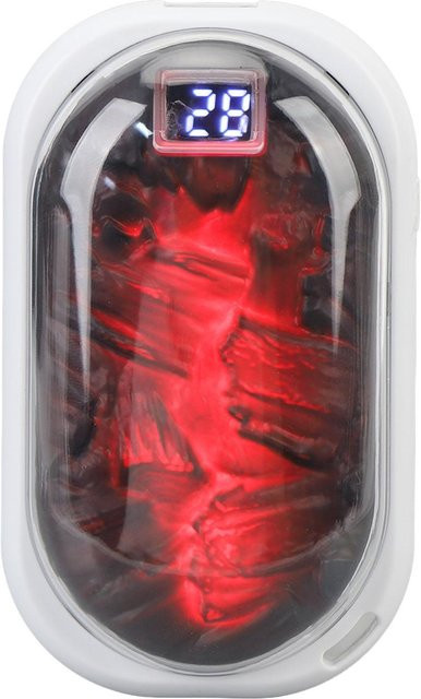 Koogeelife 2-in-1 Handwärmer und Powerbank mit dynamischem Flammenlicht, 3600 mAh, 3 Temperatureinstellungen, grau - Bild 1