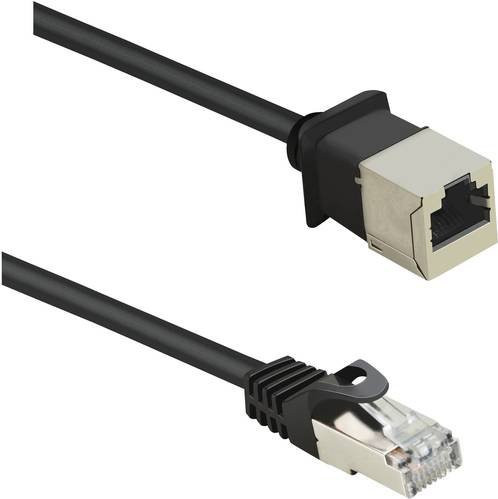 Renkforce RF-4394124 RJ45 Patchkabel CAT 5e F/UTP Ethernet LAN Kabel Schwarz, Länge: 0,50 m - Bild 1