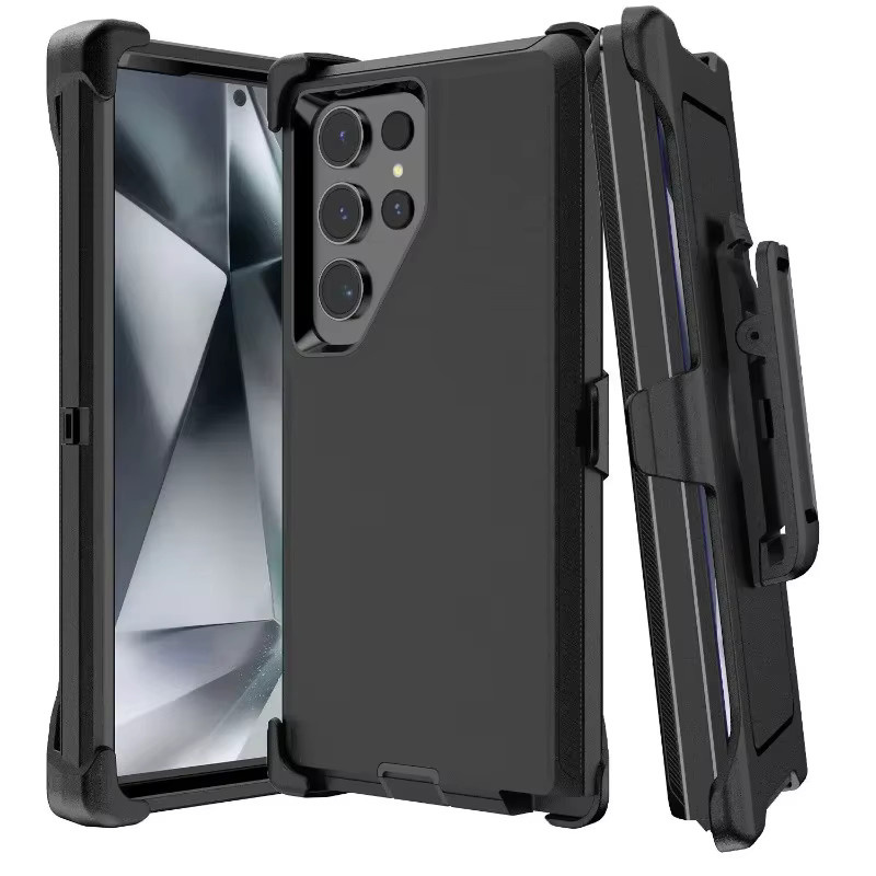 OTT-BOX 3in1 Rüstung Schutzhülle mit drehbarem Clip-Gürtel für Samsung Galaxy S26 Ultra S25 S24 S23 Plus A57 A37 A27 A17 A56 A36 A16 A07 A06 in Schwarz oder Pink - Bild 2