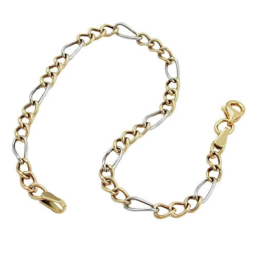Colfem Armband Figaro Panzer bicolor Gold 375, Unisex - Bild 1