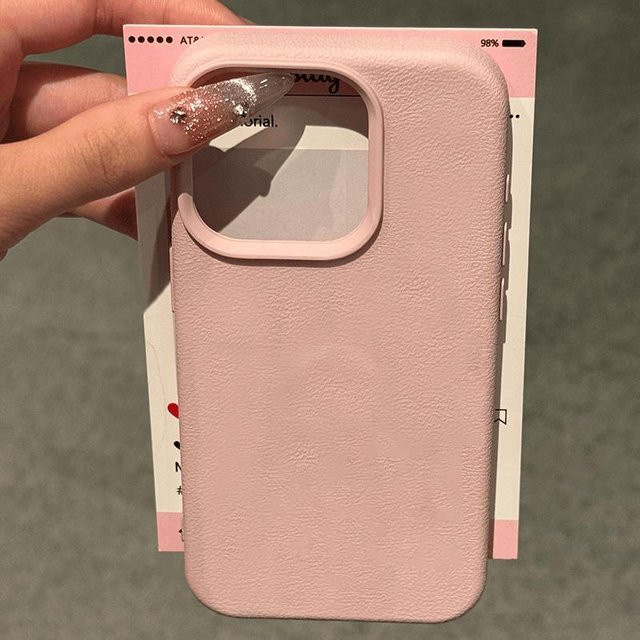 Ojeleye Silikon Handyhülle mit Lychee-Muster für iPhone 11 bis iPhone 16 Pro Max in Pink - Bild 1