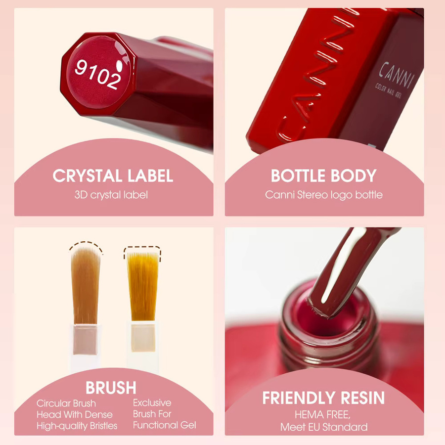 CANNI Nagel-Gel-Nagellack, Blood Red Jelly, Glänzend, Hema Free - Bild 4