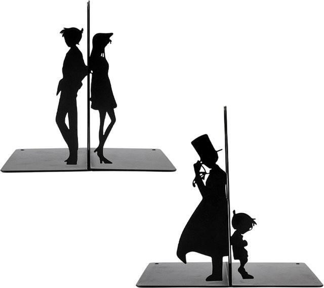 Urban Fashion Figuren-Silhouette Eisenkunst Buchständer aus Metall in Schwarz für deinen Schreibtisch - Bild 1