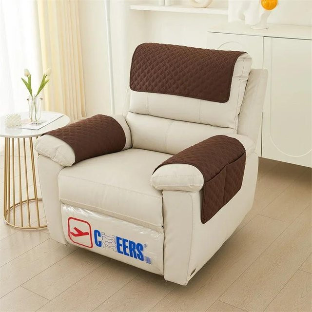 3er-Set Kopfstützbezüge und Armlehnenbezüge für Relaxsessel mit Aufbewahrungstaschen aus wasserabweisendem Polyester - Bild 1