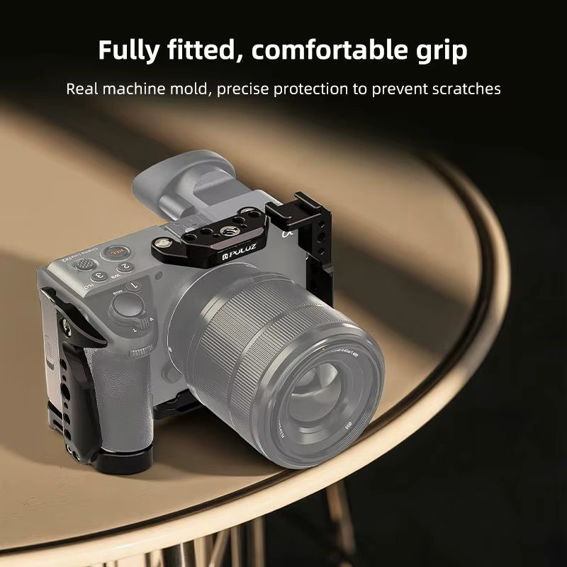 PULUZ Kamerakäfig-Stabilisator-Rig aus Aluminiumlegierung für Sony Cinema Line FX2 / ILME-FX2B in Schwarz - Bild 4