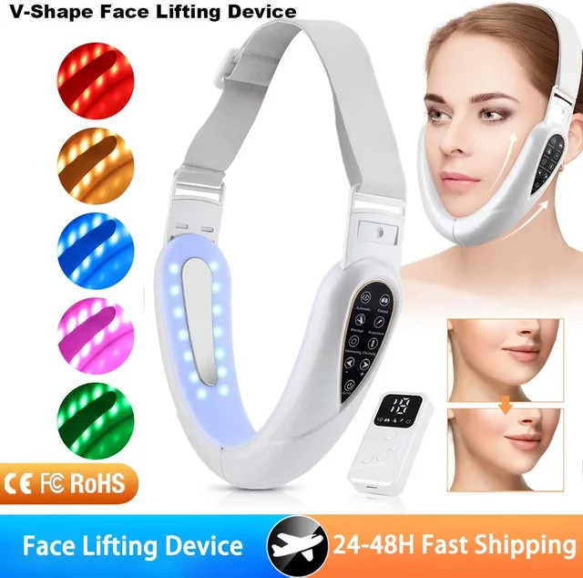 Hailicare EMS V-Shape Gesichtsstraffungsgerät, LED-Photonen-Therapie, Unisex - Bild 1