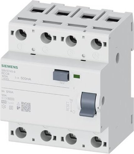 Siemens 5SV3745-8 Fehlerstrom-Schutzschalter RCD in Weiß - Bild 1