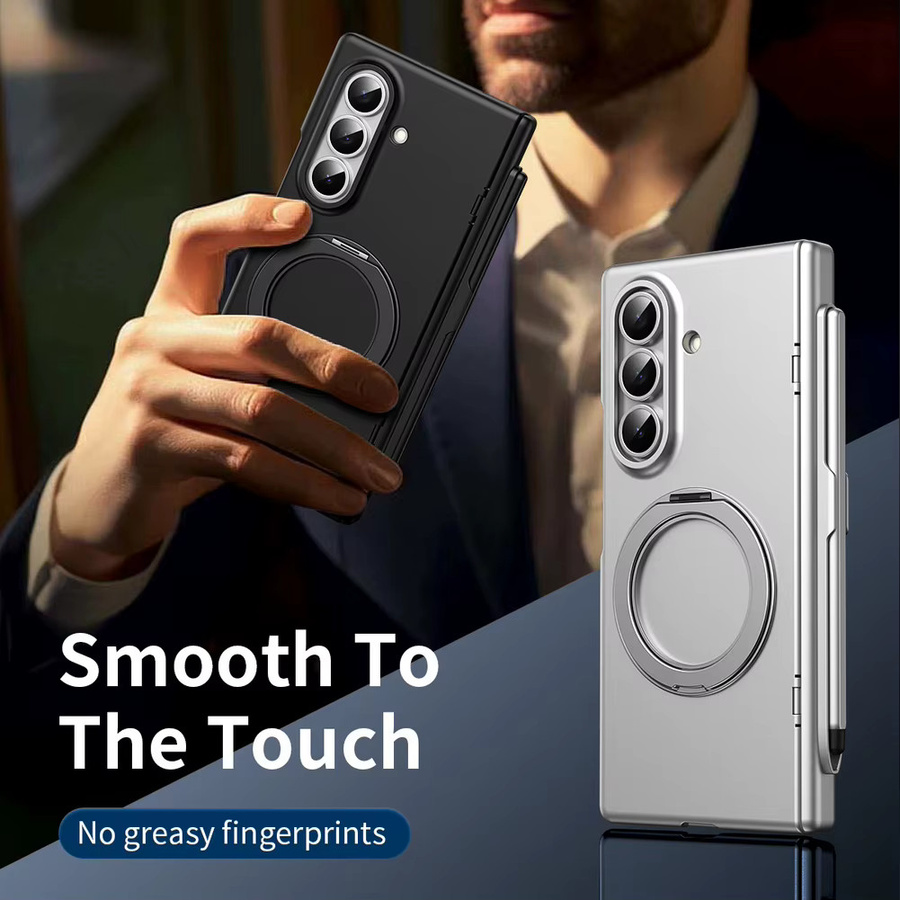 Magnetische Business Metall Schutzhülle für Samsung Galaxy Z Fold 7 6 5 4 3 mit Drehständer und MagSafe Kompatibilität in Blau - Bild 4