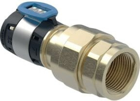 Geberit Übergangsverschraubung FlowFit d= 20mm, Rp 1/2, G 3/4 in Silber und Transparent - Bild 1