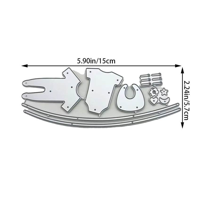 Bogenförmige Metall-Stanzformen für Babykleidungs-Zubehör und Scrapbooking in Silber - Bild 2