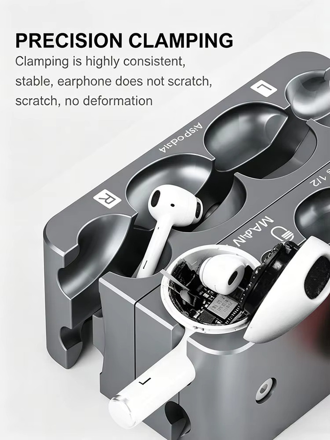 MaAnt P1 Rotierendes Kopfhörer-Reparaturwerkzeug zum Öffnen der Abdeckung für AirPods der 1. und 2. Generation in Rot und Silber - Bild 4