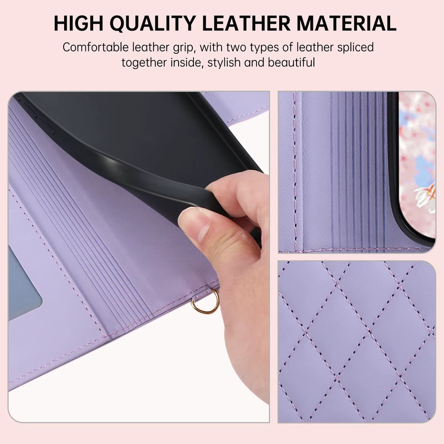 Xiaomi Crossbody Flip Leder Handyhülle mit Reißverschluss und Kartenfächern für Poco X8 Pro Max X7 F8 Pro F7 Ultra in Lila - Bild 2