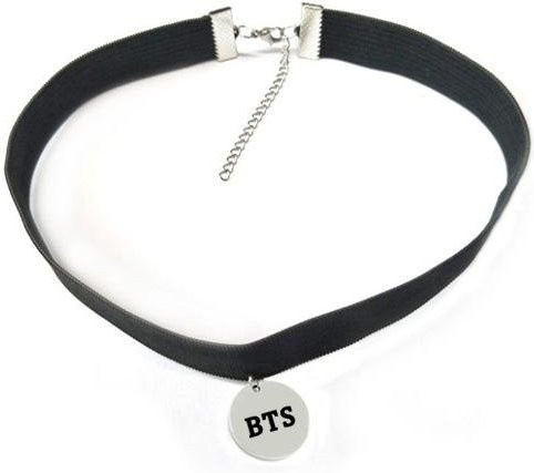BTS Choker-Halskette, Schwarz, Unisex, mit graviertem Anhänger - Bild 1