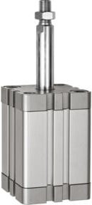 Riegler Kompaktzylinder einfach, AG, Farbe: Silber, Durchmesser: 40 mm, Hub: 25 mm, Anschluss: G1/8, ISO21287 - Bild 1