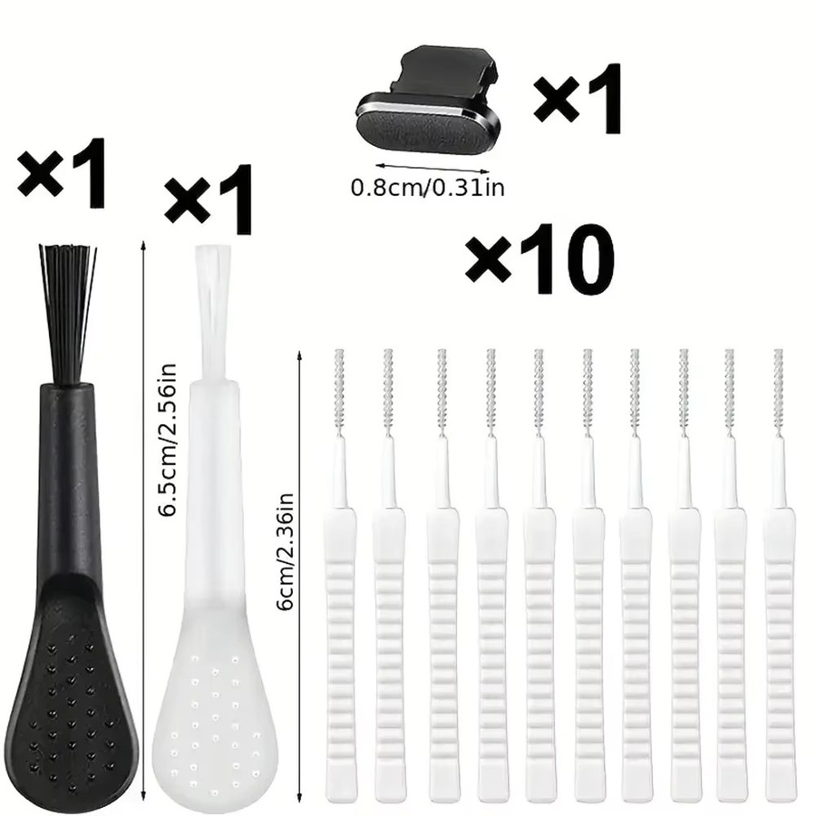 13-in-1 USB-C Reinigungsset mit Mini-Reinigungsbürste und Metall-Staubstecker-Entfernung für iPhone, Xiaomi und Kopfhörer - Bild 2