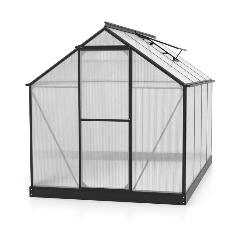 Vitavia Gewächshaus Eos in Schwarz mit Polycarbonat-Platten und Schwingtür, B/H/L: 197,7 x 195,9 x 303,6 cm - Bild 3