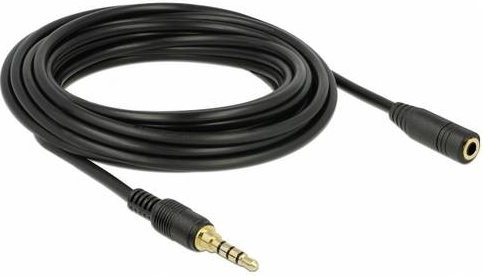 Delock 85635 Audio Verlängerungskabel Schwarz mit 3,5 mm Klinkenstecker und 3,5 mm Klinkenbuchse, Länge: 5,00 m - Bild 1