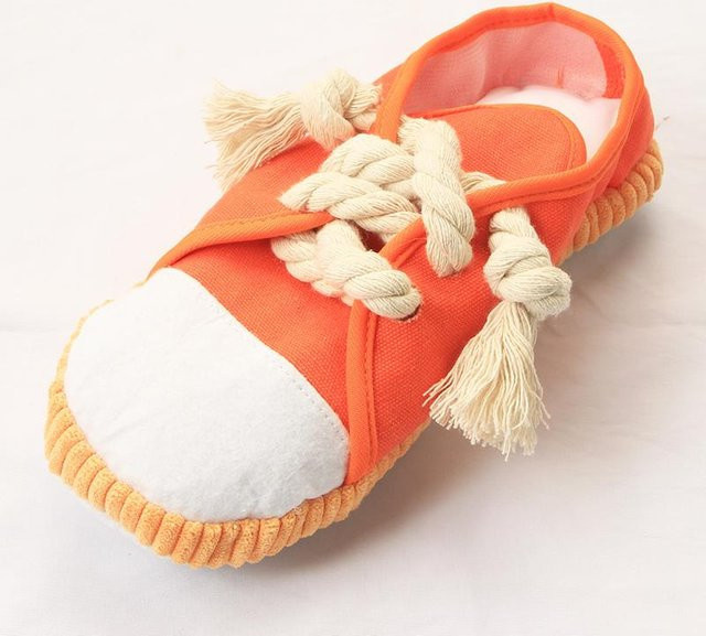 Yiran Furniture Haustier Kauspielzeug Schuhform, quietschend, orange - Bild 1
