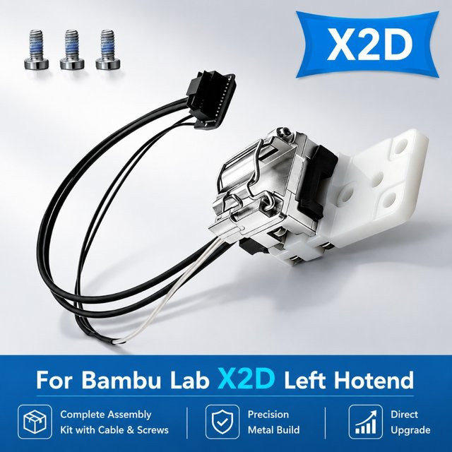 Bambu Lab X2D Heizblock-Baugruppe mit Heizpatrone und Thermistor für die linke Extruder-Baugruppe - Bild 1