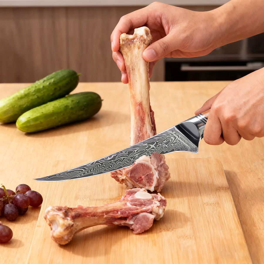 Handgemachtes Küchenmesser als Allzweckmesser und Ausbeinmesser für die Küche - Bild 4