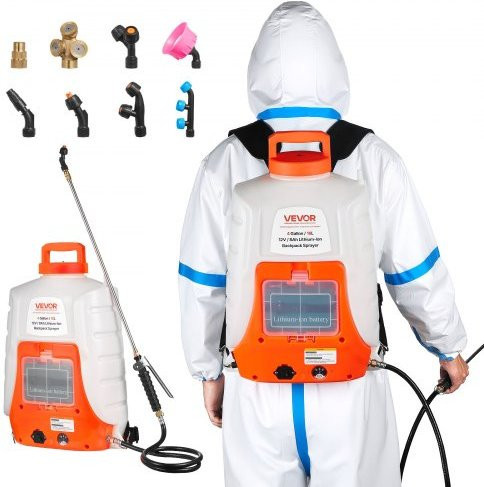 VEVOR Akku Drucksprüher 15L Rückensprüher mit 8Ah Lithium-Ionen-Akku, 90PSI Drucksprühgerät für Garten, Düngung und Desinfektion - Bild 1