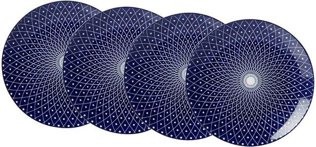 Ritzenhoff & Breker Dessertteller Royal Reiko Blue mit geometrischem Design, Durchmesser: 21,5 cm, 4er Set - Bild 1