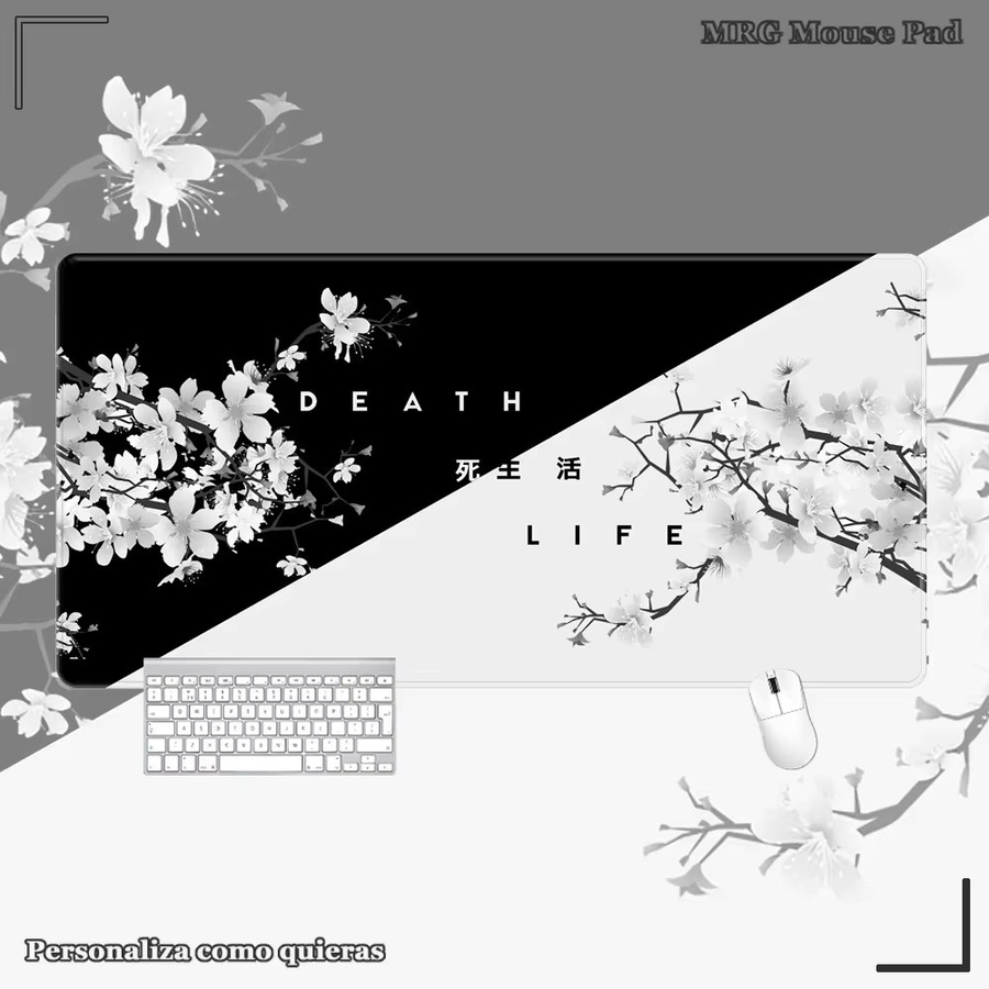 Mairuige Gaming Mauspad mit Yin-Yang Blume Design als Schreibtischunterlage - Bild 3