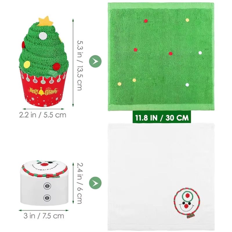 Beeinch Weihnachtliches Mikrofaser Handtuch in Santa-Kuchen-Form, Farbe: Grün - Bild 5