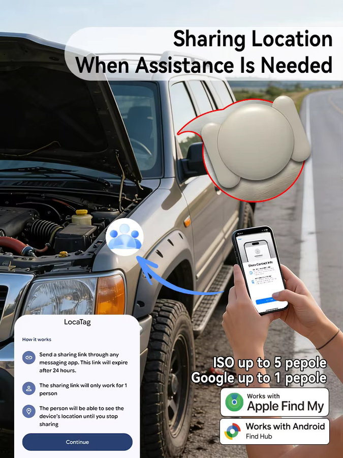 HIMOJO Dual-System-Tracker Kompatibel mit Apple Find My und Android Find Hub, Magnetischer GPS-Ortungsgerät in Schwarz, IP67 Wasserdicht, Anti-Verlust für Fahrzeuge und Haustiere - Bild 5