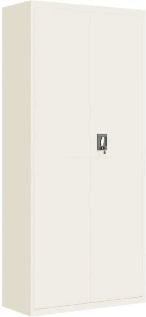 vidaXL Aktenschrank aus pulverbeschichtetem Stahl in Weiß mit Türen und Schloss, B/T/H: 90 x 40 x 200 cm - Bild 1