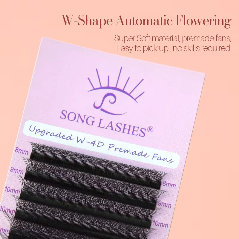 Songlashes W-förmige Wimpernverlängerungen, 4D/5D/6D, C/D-Locken, natürlich - Bild 2