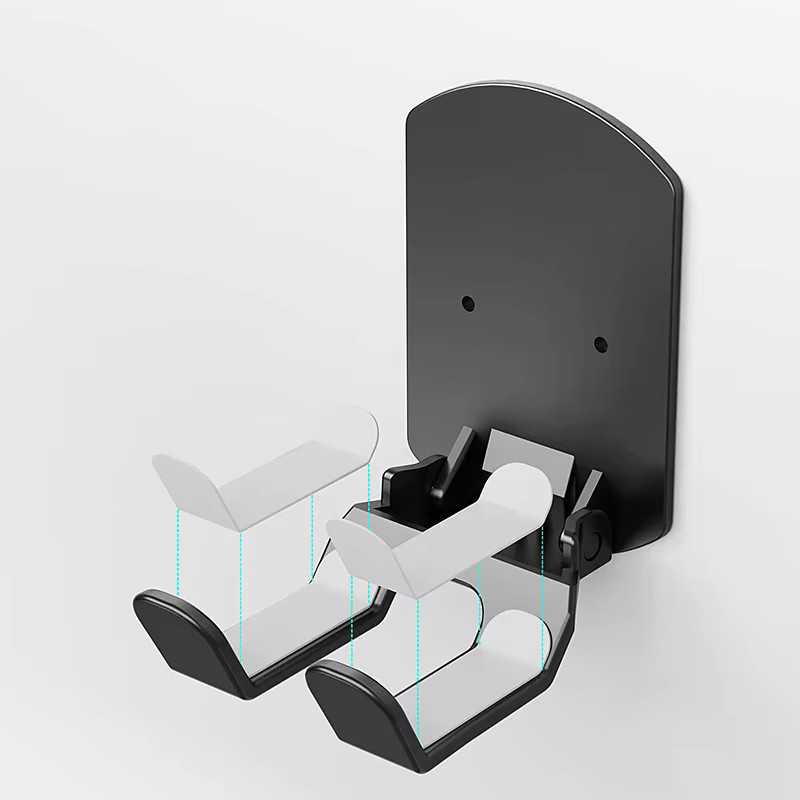 Wandmontierte Game-Controller-Halterung und Gaming-Headset-Halterung in Schwarz zur einfachen Installation ohne Bohren - Bild 1