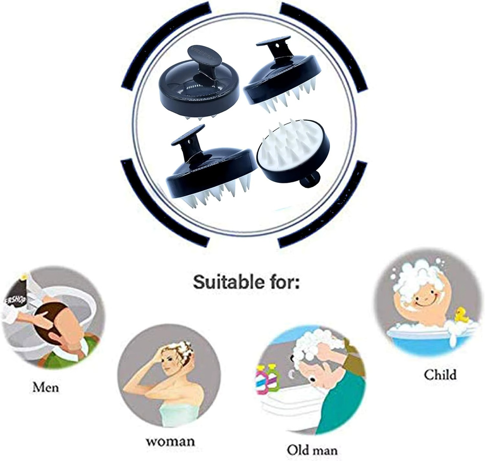 Silikon Kopfhautmassagebürste für Haar und Körper, Unisex - Bild 4