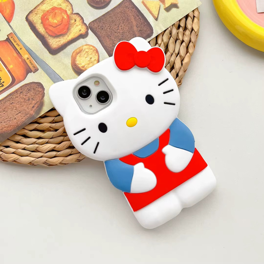 Sanrio 3D Silikon Soft-Handyhülle mit Schleifenknoten-Kätzchen Design in Schwarz für iPhone Modelle - Bild 2
