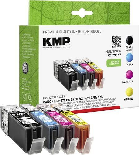 KMP Druckerpatronen Set kompatibel mit Canon PGI-570PGBK XL, CLI-571C XL, CLI-571M XL und CLI-571Y XL, Mehrfarbig - Bild 1